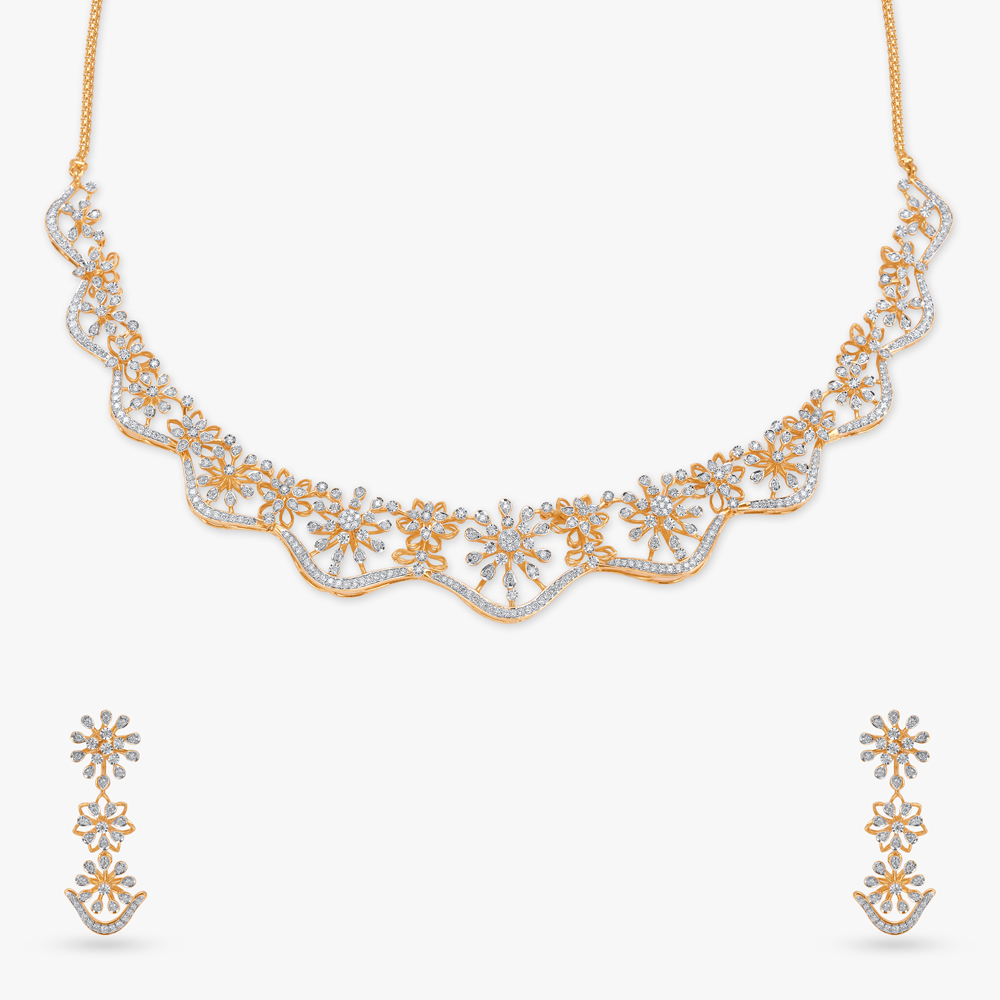 Sculpted Wonder Diamond Necklace Set,,hi-res image number null