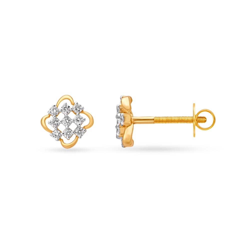 Lattice Glow Diamond Stud Earrings,,hi-res image number null
