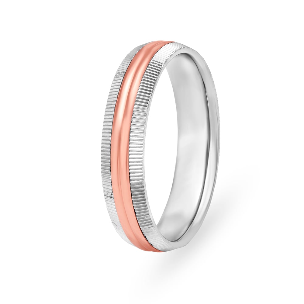 Edgy Platinum and Rose Gold Ring for Men,,hi-res image number null