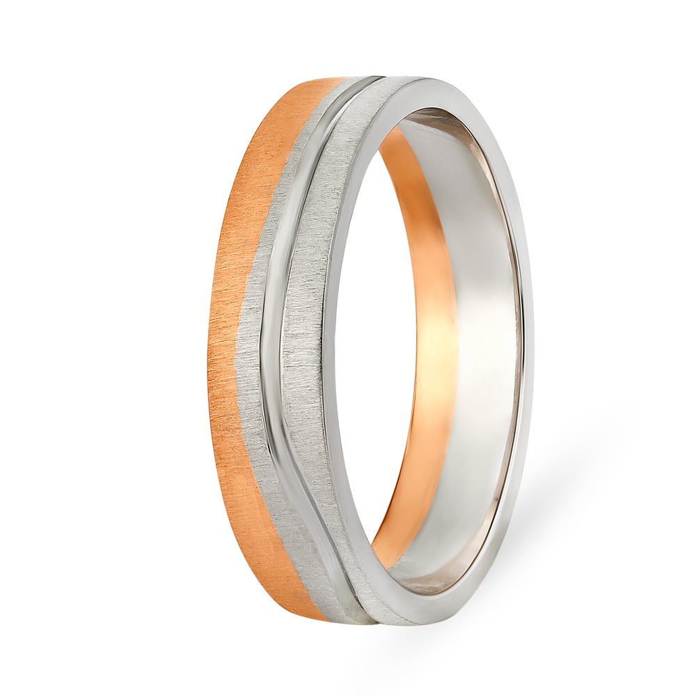 Classic Platinum and Rose Gold Ring for Men,,hi-res image number null
