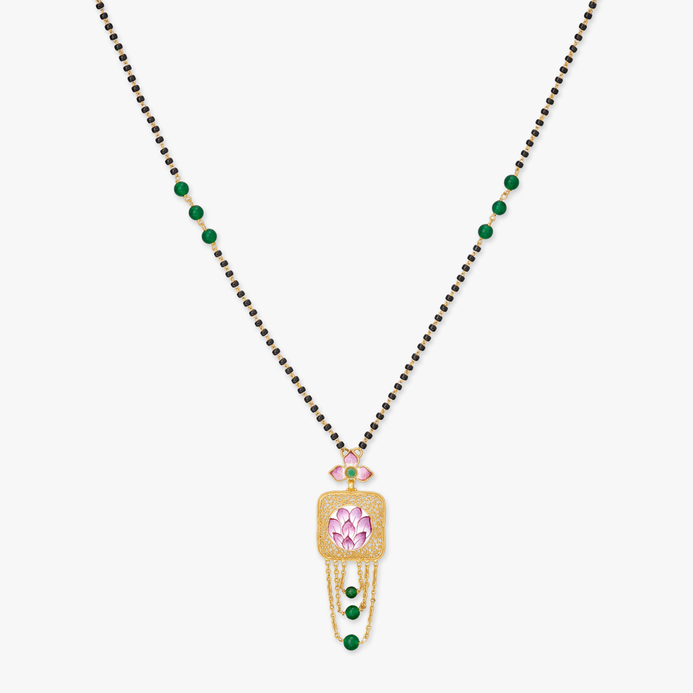Lotus Cascade Gold Mangalsutra,,hi-res image number null