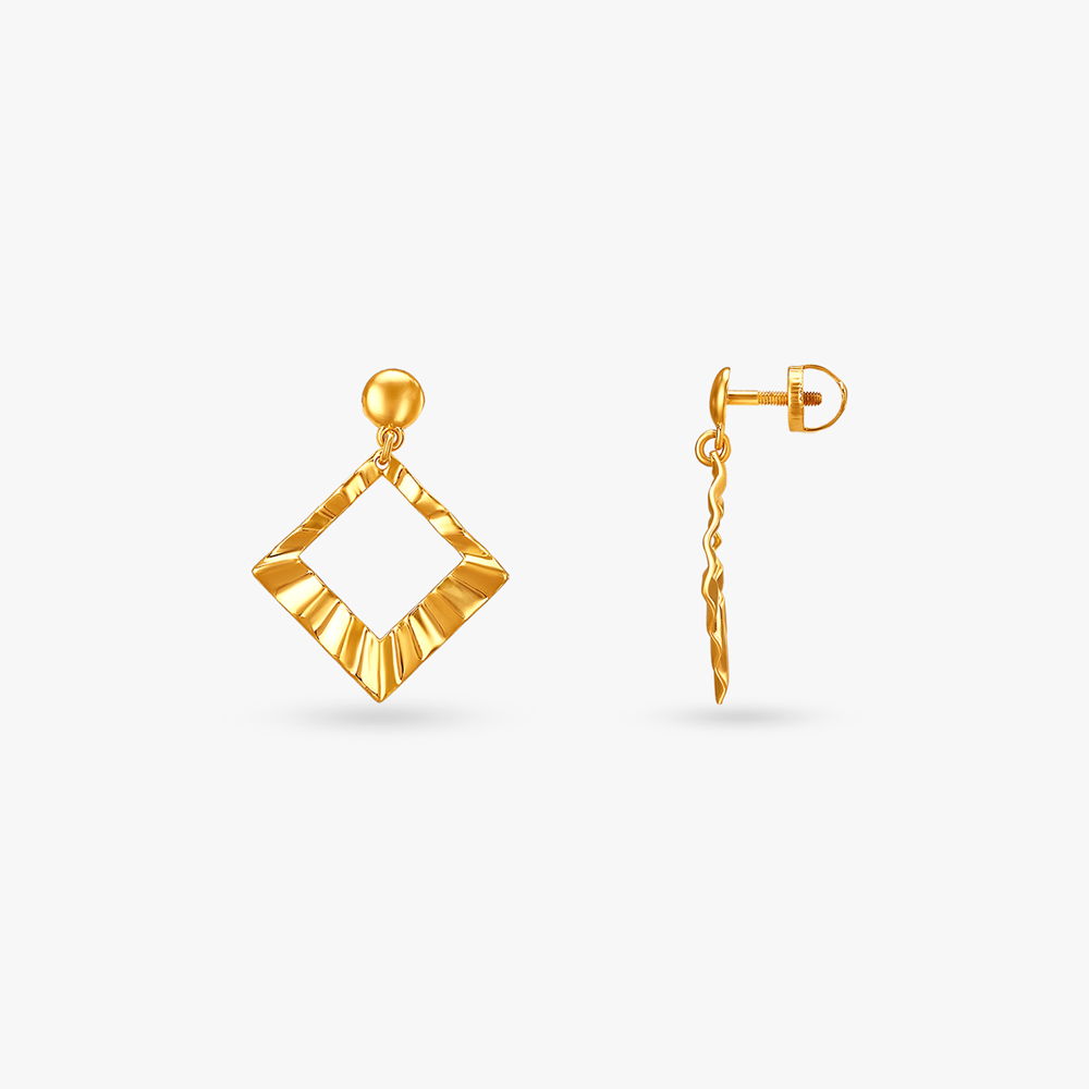 Edge Play Gold Drop Earrings,,hi-res image number null