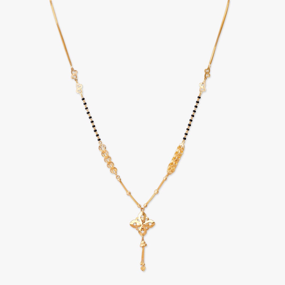 Asymmetric Charm Gold Mangalsutra,,hi-res image number null
