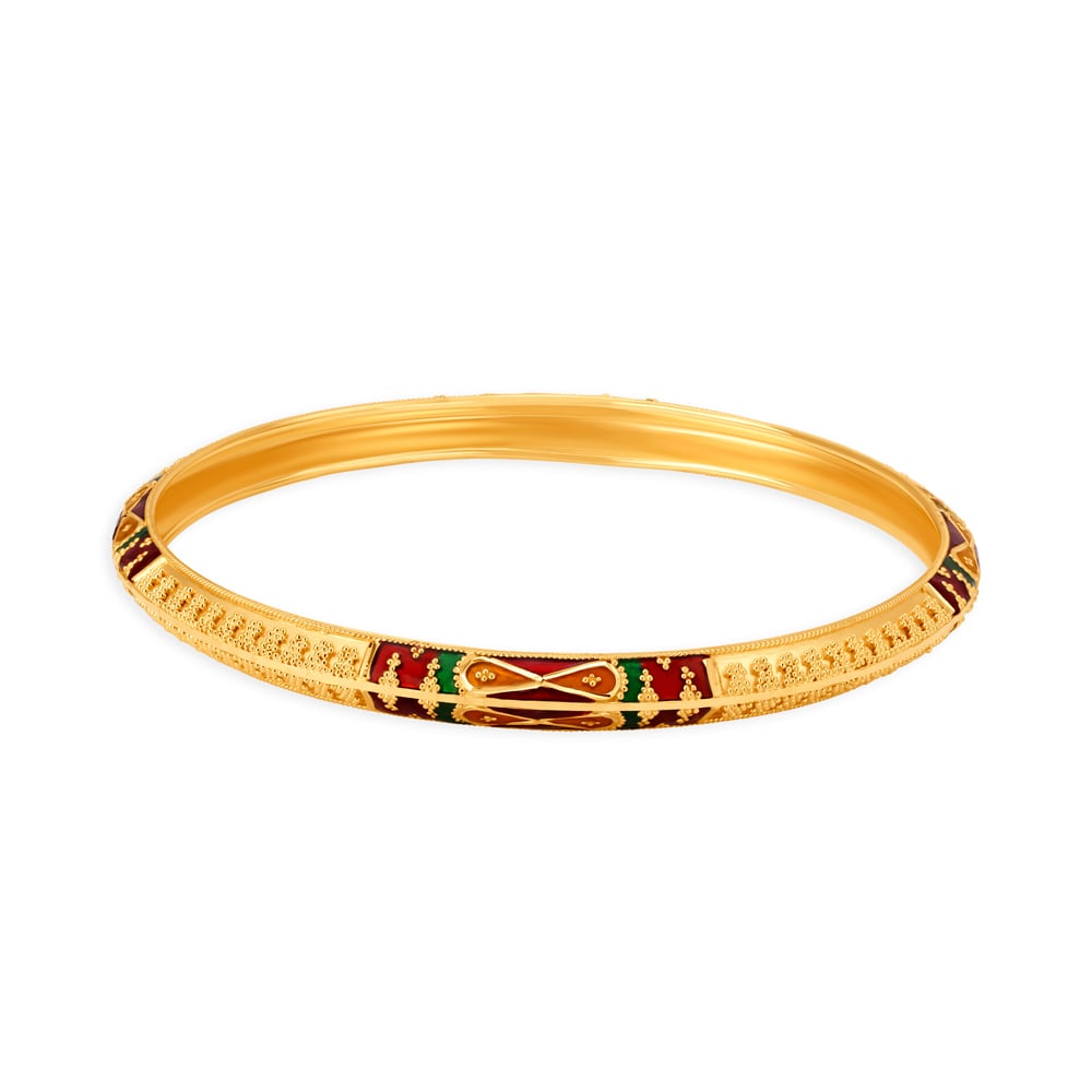 Stylish Textured Gold Bangle,,hi-res image number null