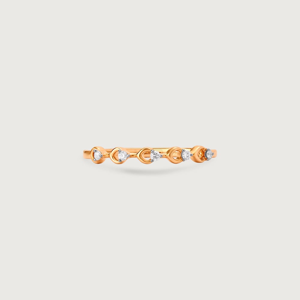 Delicate Loop Gold & Diamond Finger Ring,,hi-res image number null