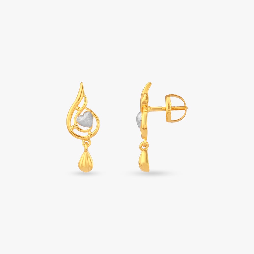 Embrace Curve Gold Drop Earrings,,hi-res image number null