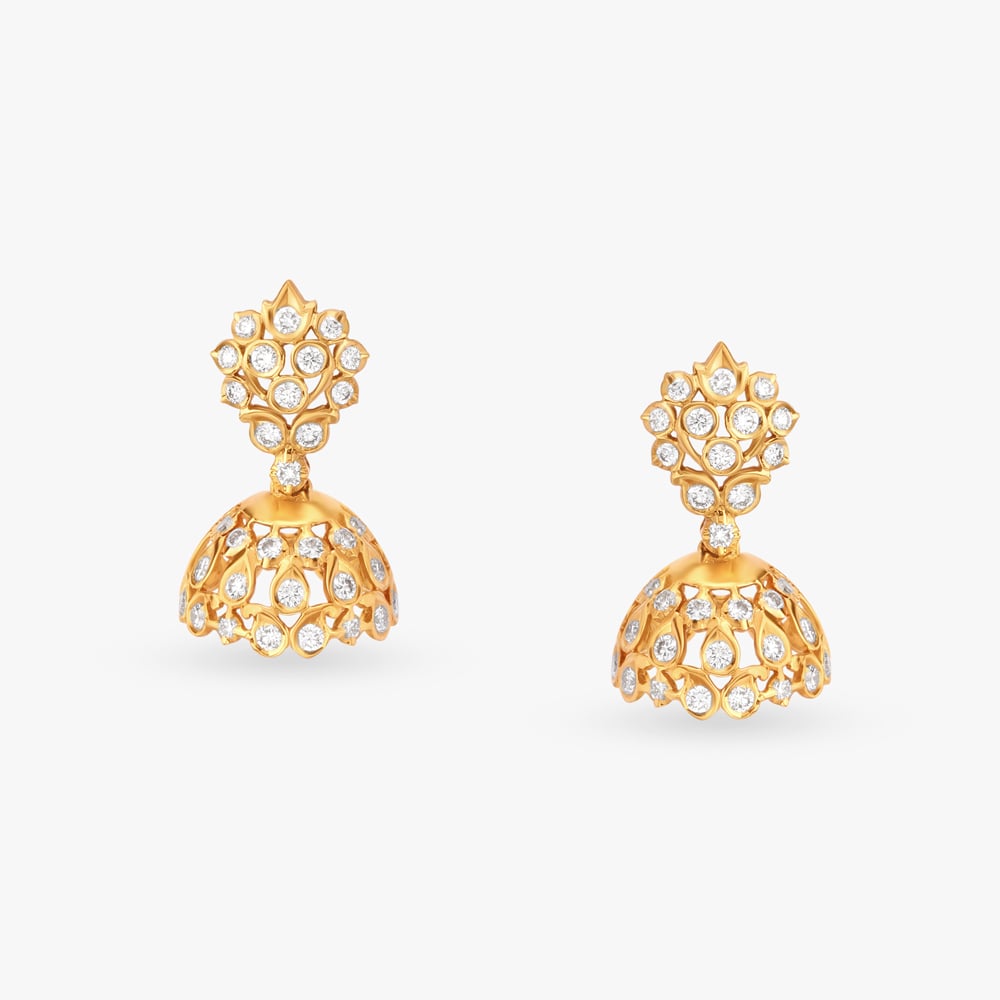 Cultural Opulence Diamond Jhumkas Tanishq Online Store