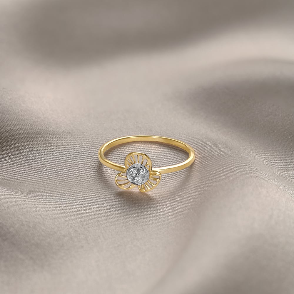 Petal Brilliance 14 Kt Gold & Diamond Ring,,hi-res image number null