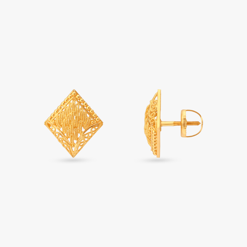 Heritage Lattice Gold Pendant and Earrings Set,,hi-res image number null
