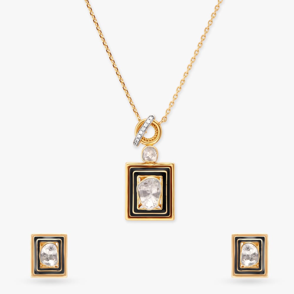 Timeless Diamond Pendant with Chain and Earrings Set,,hi-res image number null