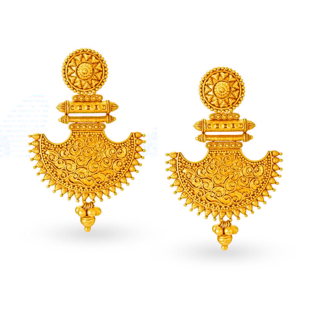 

Regal Antique Floral Drop Earrings