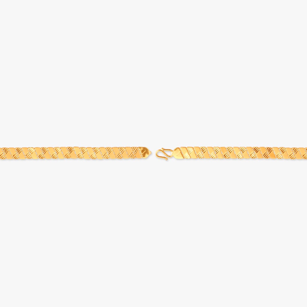 Slant Grid Gold Bracelet for Men,,hi-res image number null
