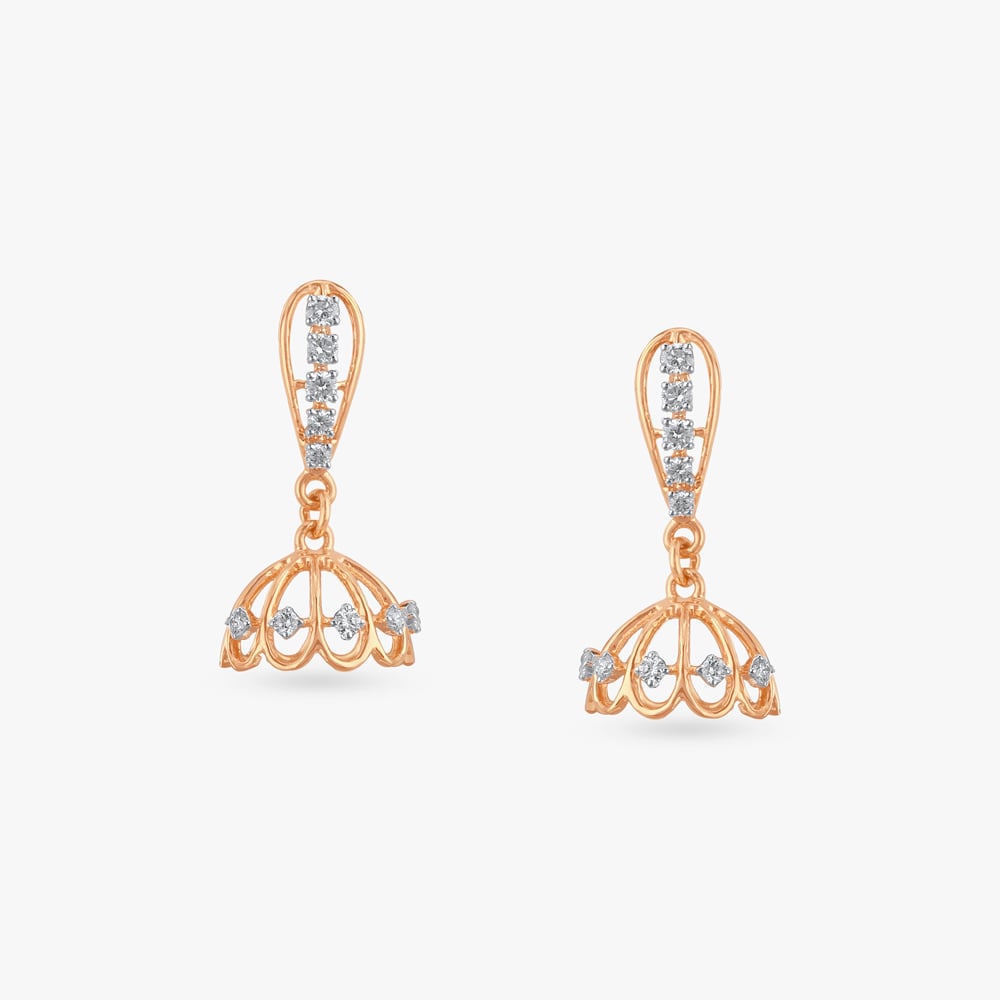 Twinkle Cage Diamond Jhumka Earrings,,hi-res image number null