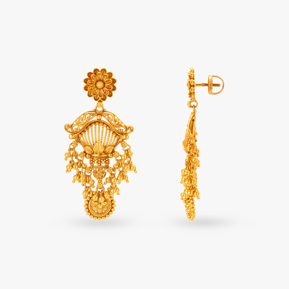 Splendid Leaf Gold Necklace Set,,hi-res image number null