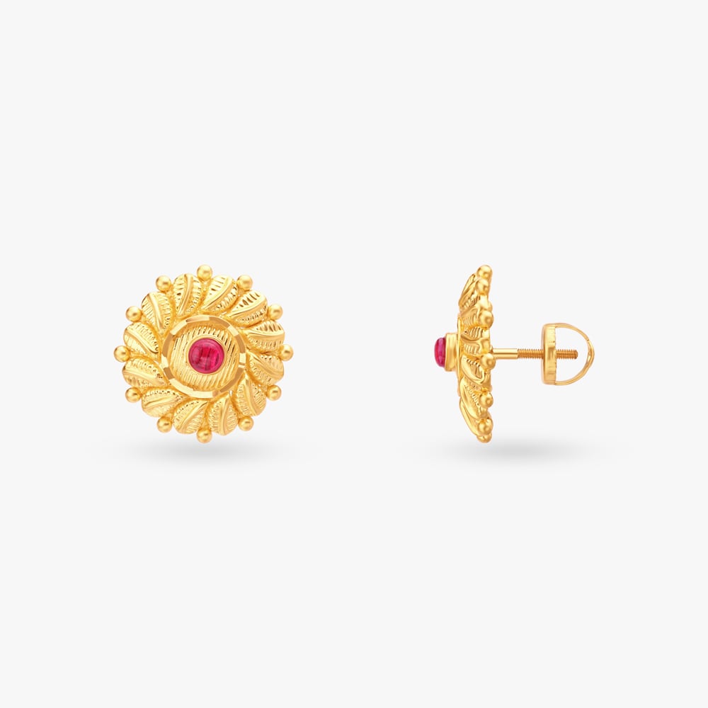

Graceful Gold Stud Earrings