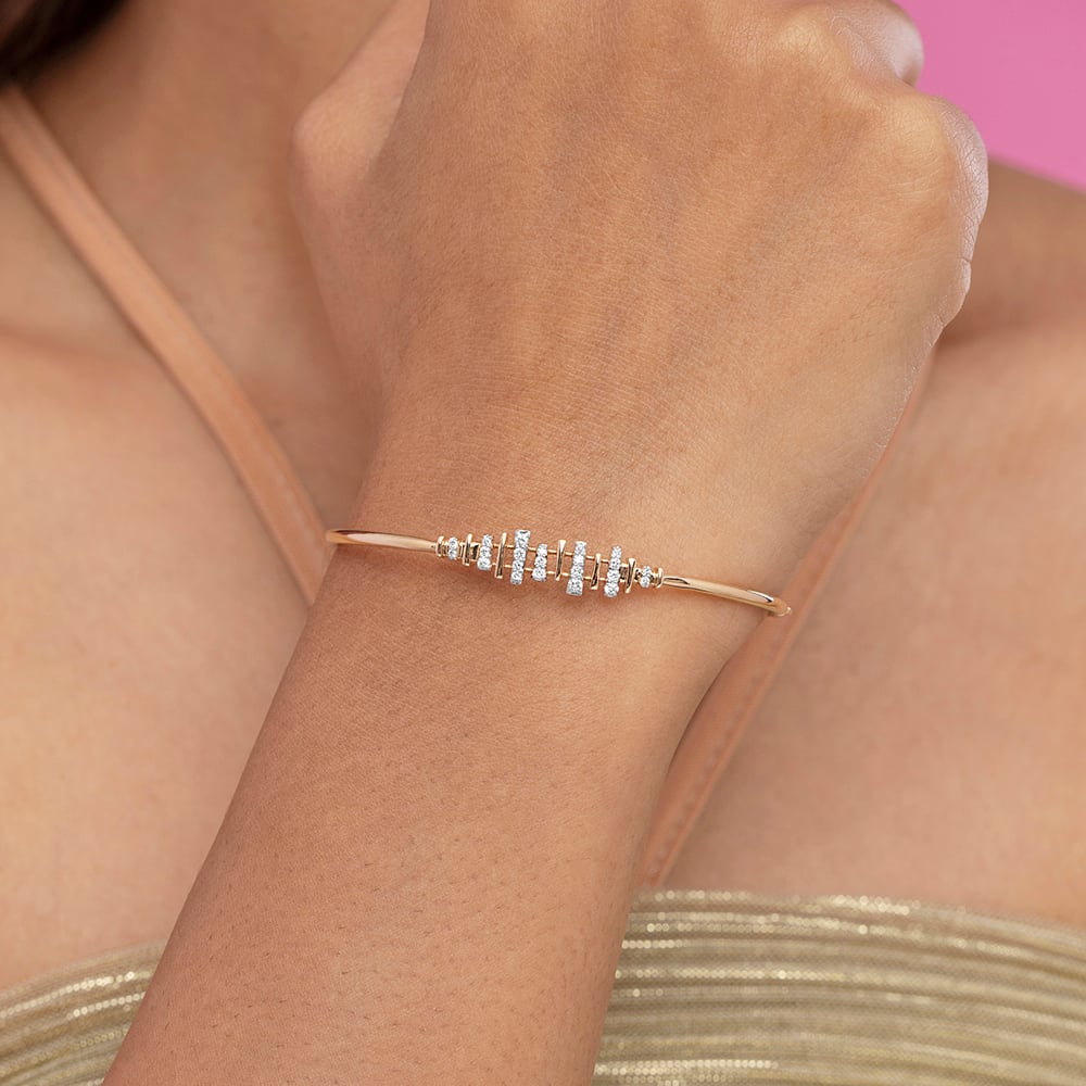 Luminous Connect Gold & Diamond Bangle,,hi-res image number null