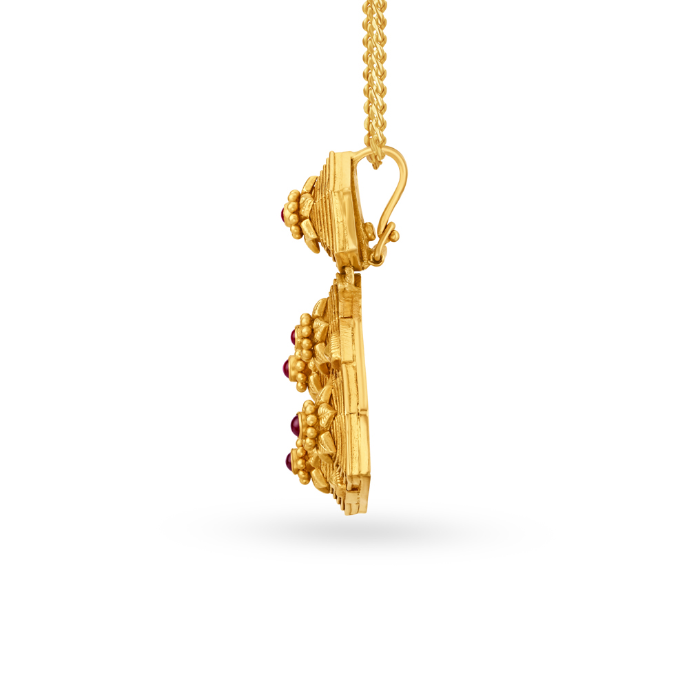 Mesmerising Floral Pendant and Earrings Set,,hi-res image number null
