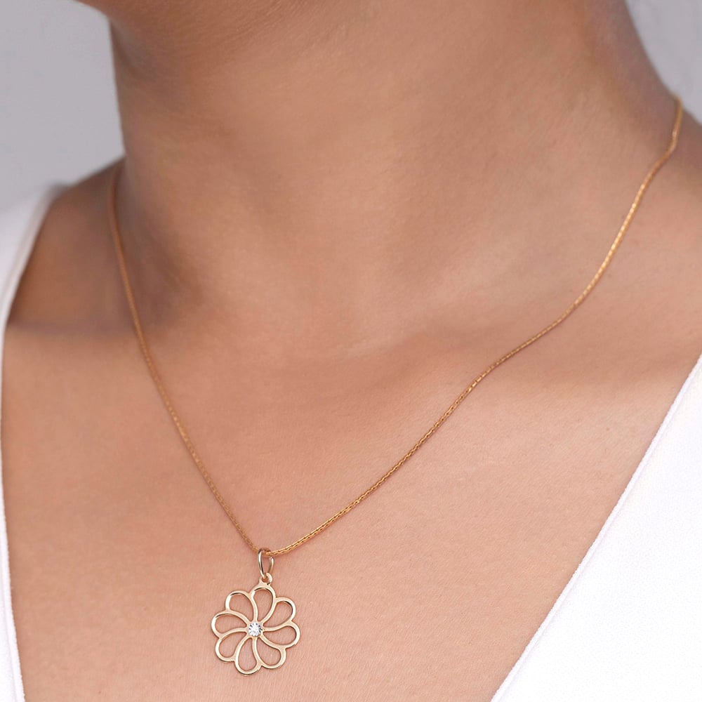 Romantic Shimmer Gold & Diamond Pendant,,hi-res image number null