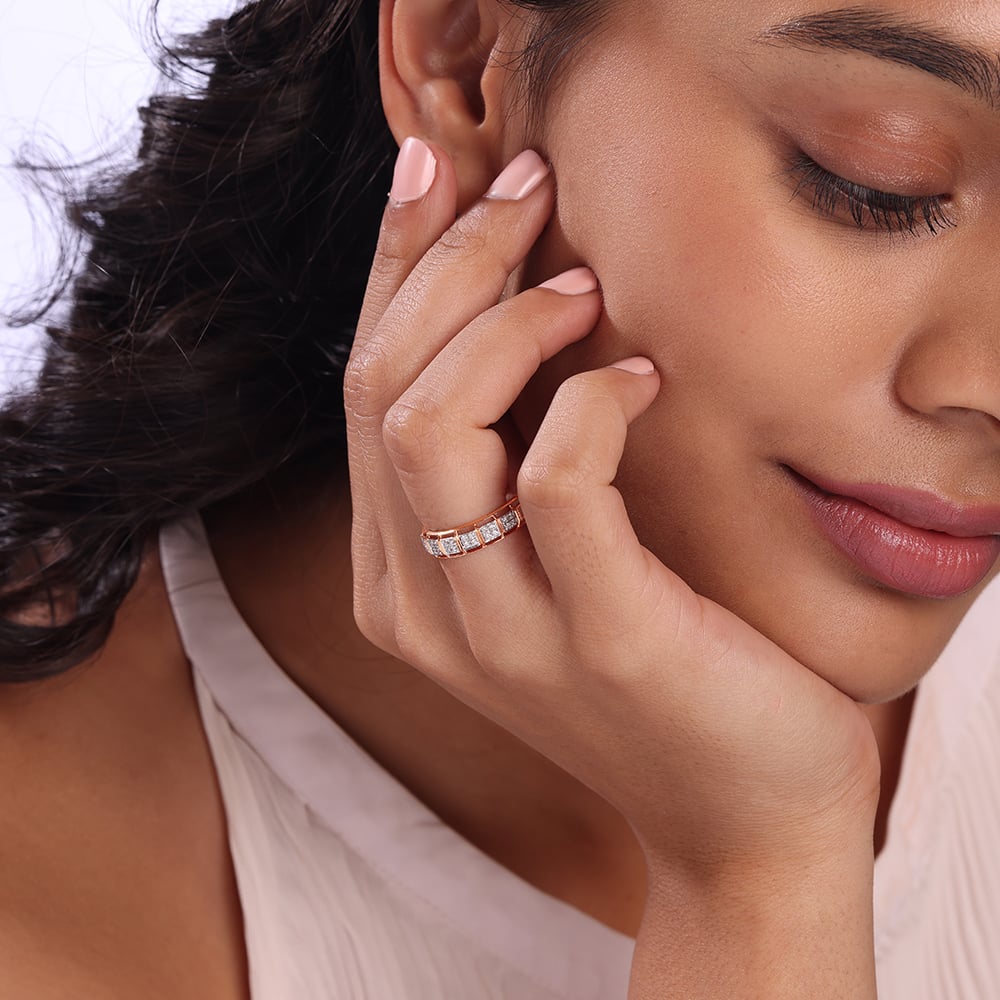 Cubic Splendour Gold & Diamond Finger Ring,,hi-res image number null