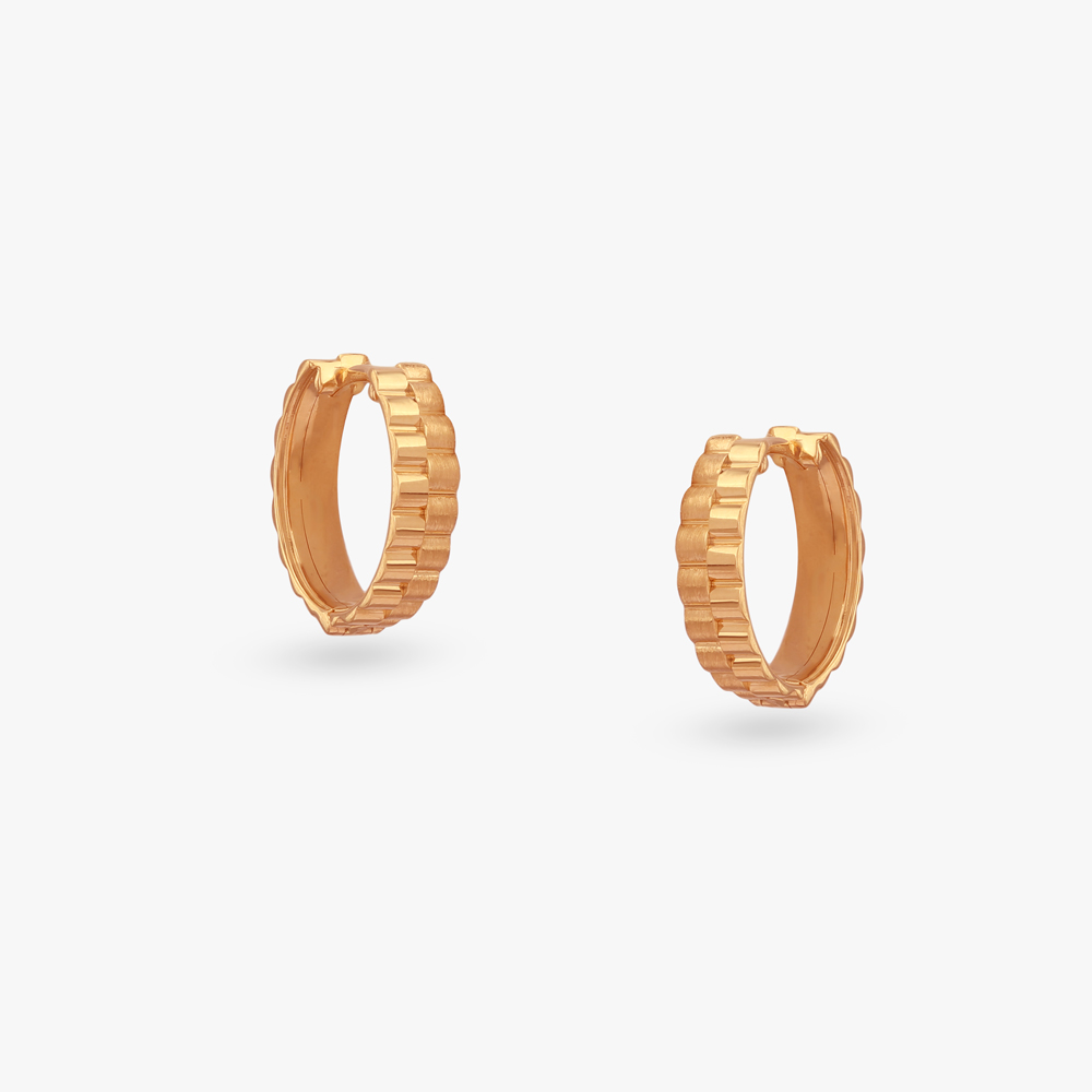 Pulse Ridge Gold Hoop Earrings,,hi-res image number null