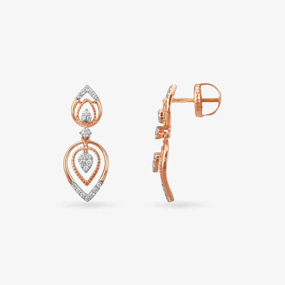 

Droplet Glimmer Diamond Drop Earrings