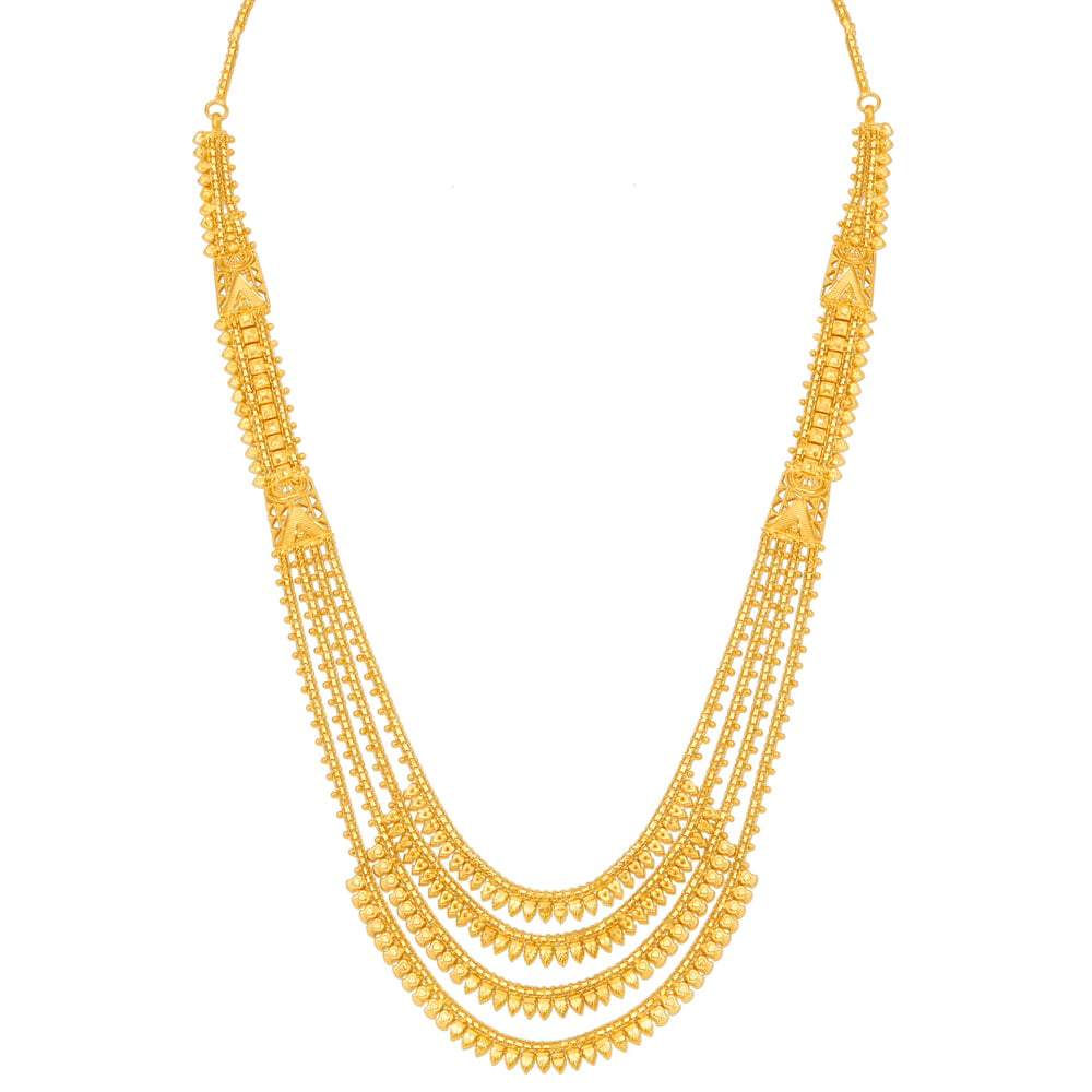 Gleaming Yellow Gold Four Strand Haaram,,hi-res image number null