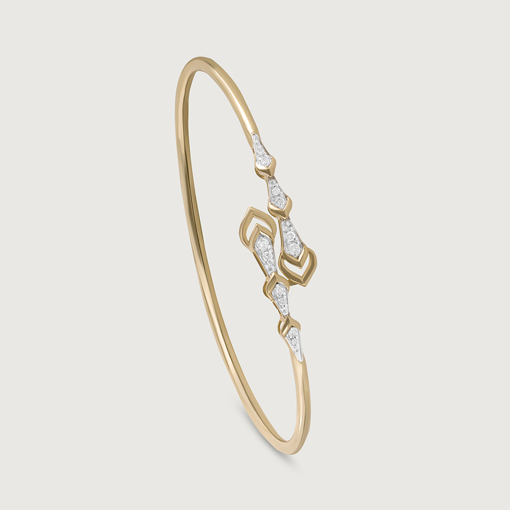 Glimmer Grove Gold and Diamond Bangle,,hi-res image number null