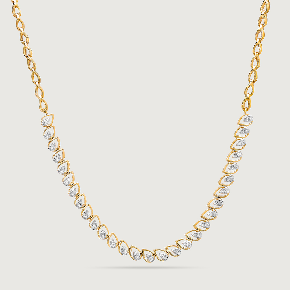 Teardrop Chic 14 Kt Gold and Diamond Necklace,,hi-res image number null