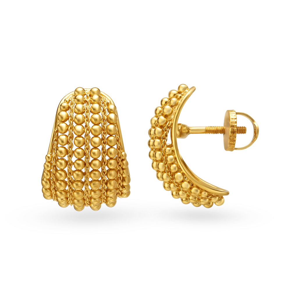 Breathtaking Rawa Work Gold Stud Earrings,,hi-res image number null