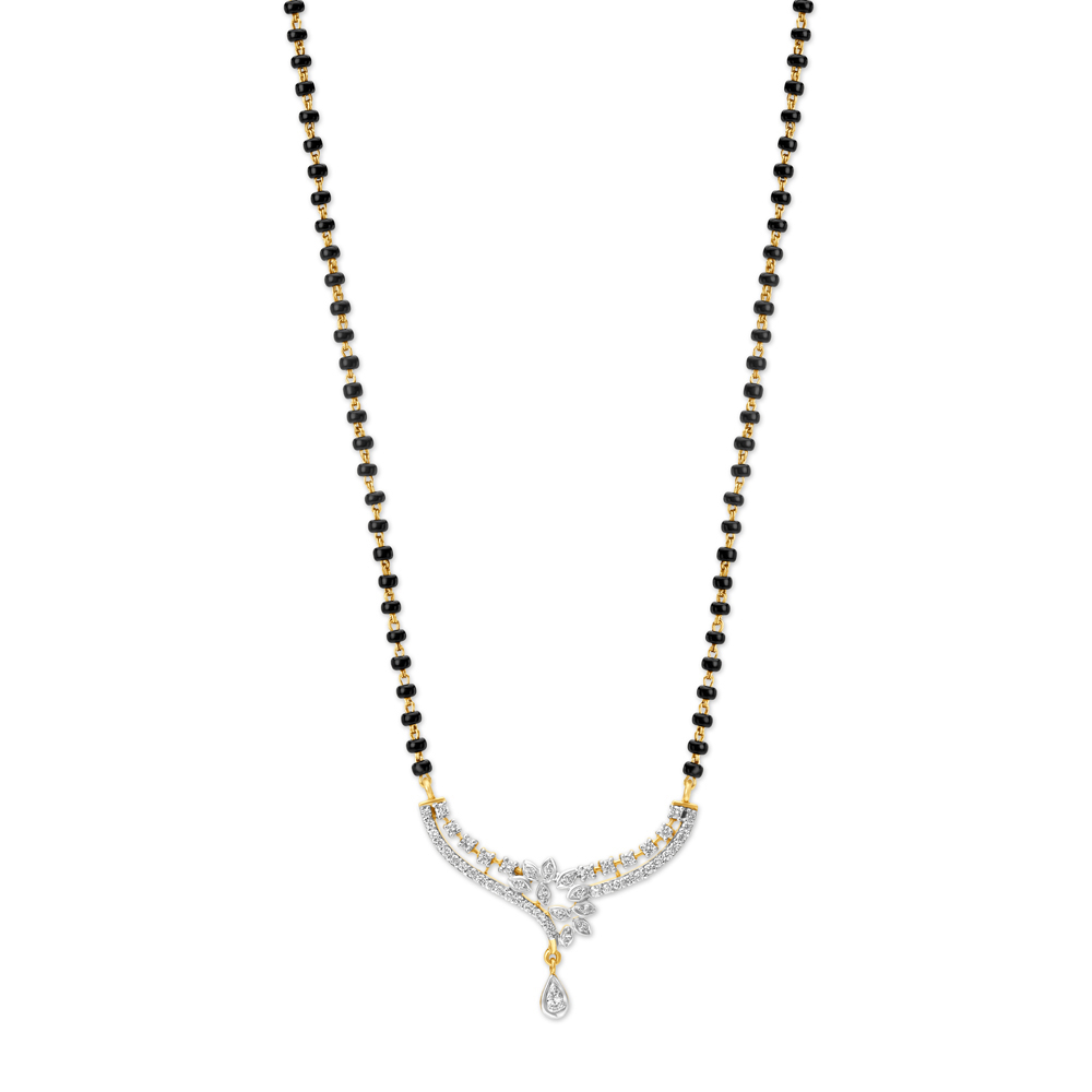 Mesmerising Floral Diamond Mangalsutra,,hi-res image number null