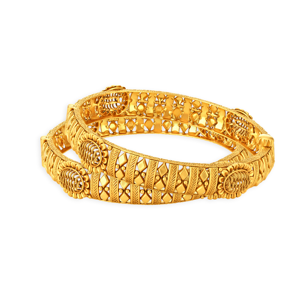 Spectacular Rawa Work Gold Bangle,,hi-res image number null