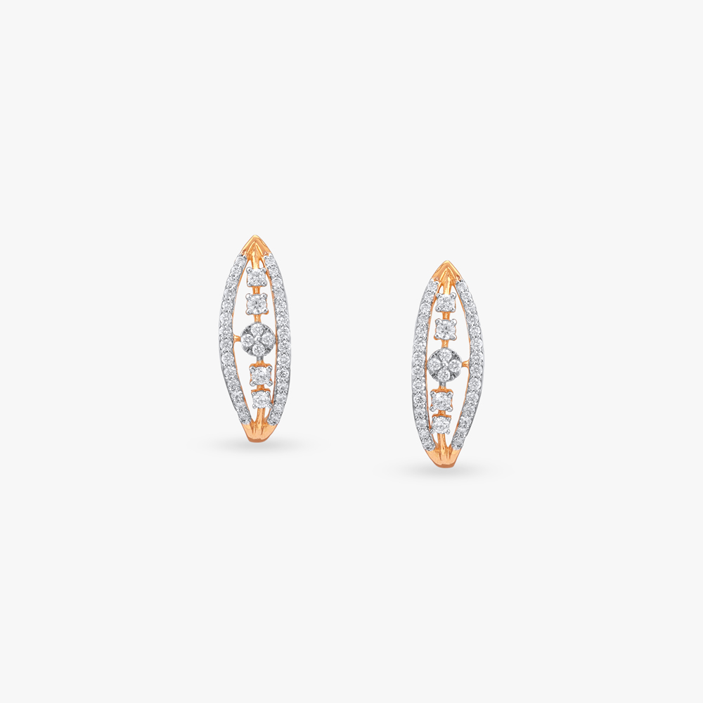 Linear Luxe Diamond Stud Earrings,,hi-res image number null