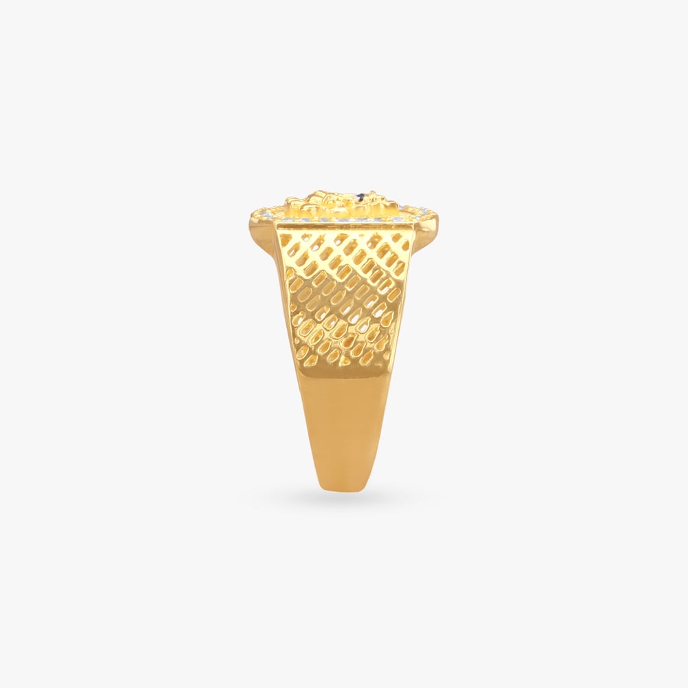 Divine Shield Gold Ring for Men,,hi-res image number null