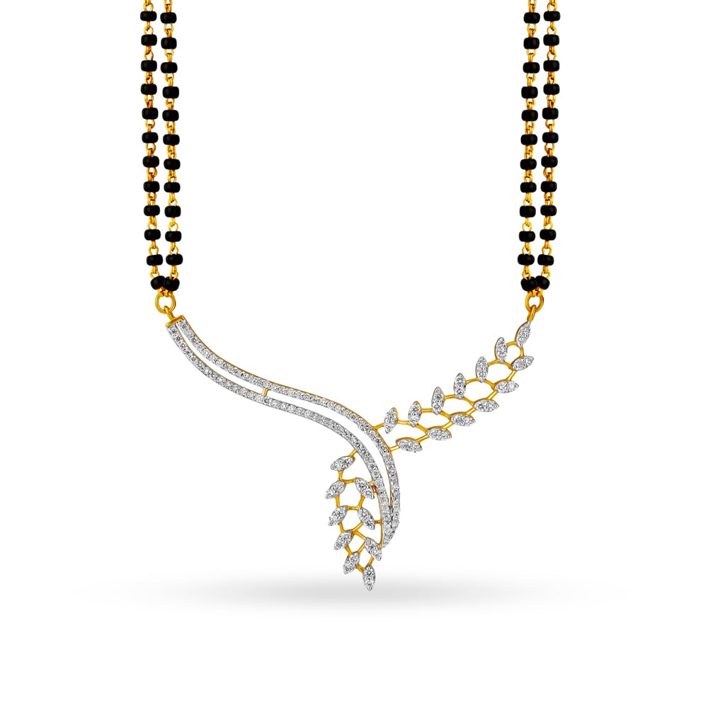 Beautiful Nature Inspired Diamond Mangalsutra,,hi-res image number null