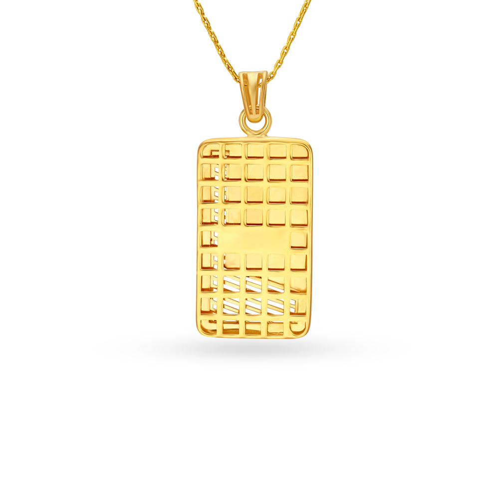 Modern Cut Gold Pendant For Men — free download