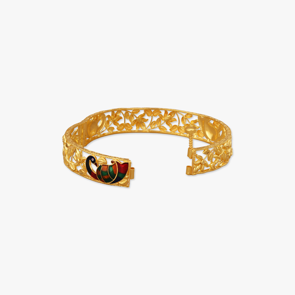 Peacock Splendor Gold Bangles,,hi-res image number null