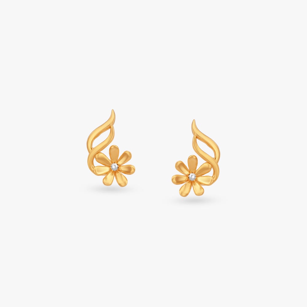 

Petal Arc Gold Stud Earrings