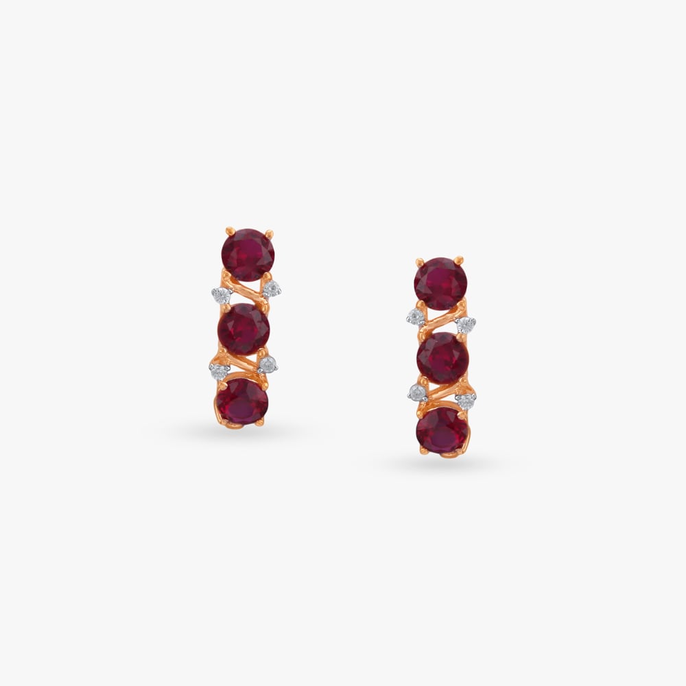 Crimson Ladder Silver Pendant and Earrings Set,,hi-res image number null