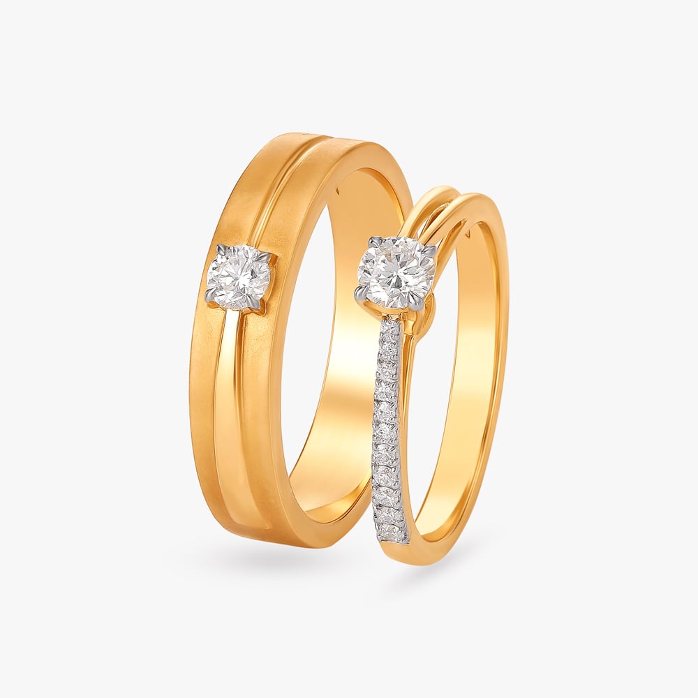 Inseparable Love Diamond Couple Rings,,hi-res image number null