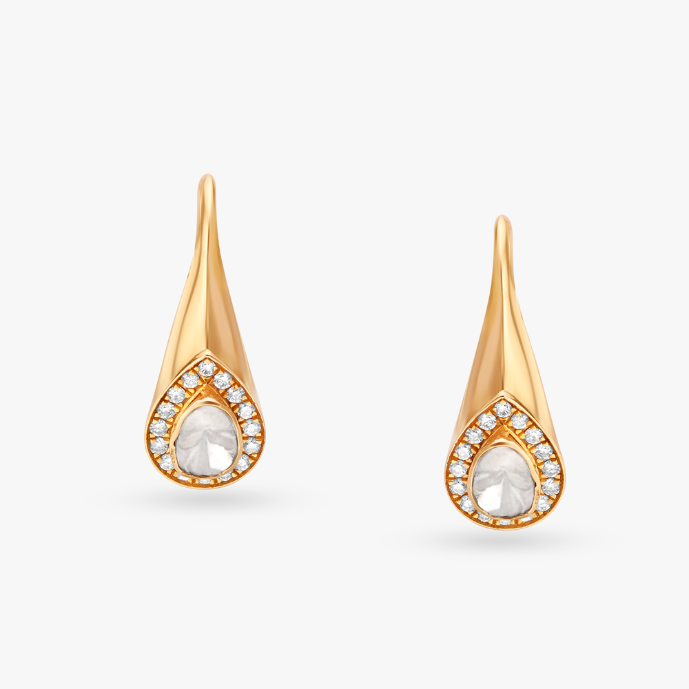 Enchanting Polki Diamond Hoop Earrings,,hi-res image number null