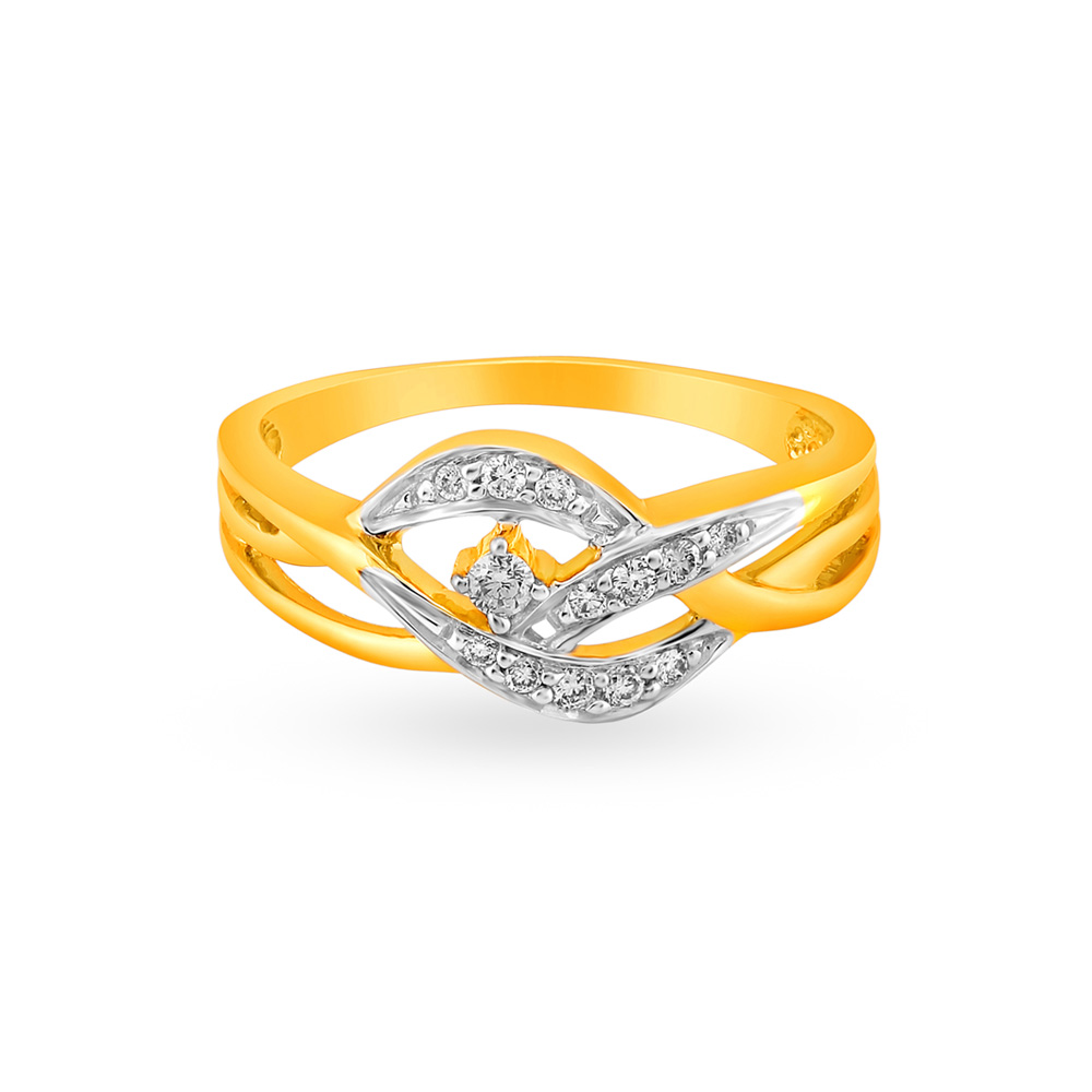 Twisted Diamond Finger Ring,,hi-res image number null