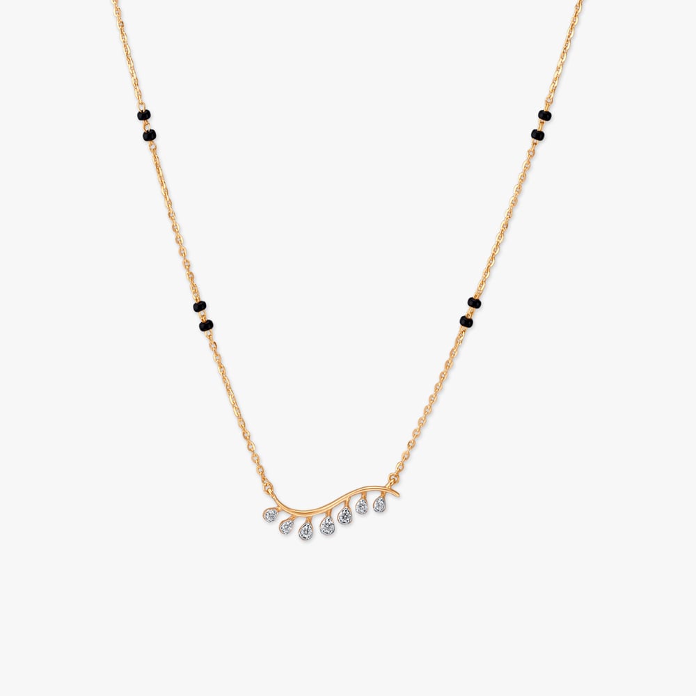 Curved Vine Diamond Mangalsutra,,hi-res image number null