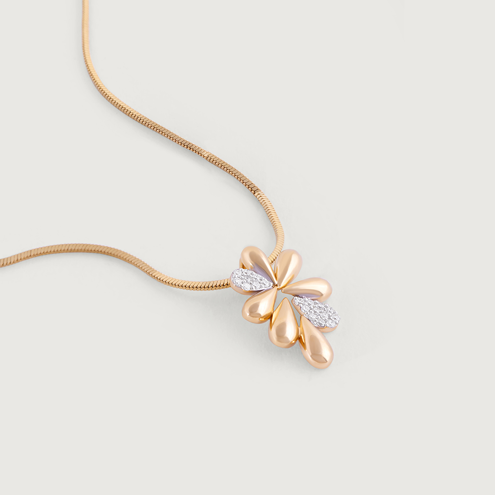 Petal Perfection Gold & Diamond Pendant,,hi-res image number null