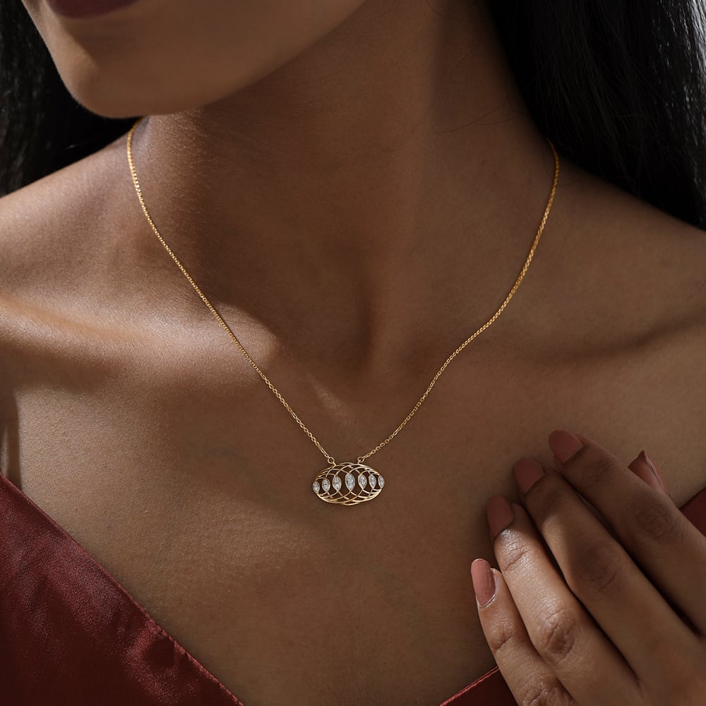 Interwoven Rhythm Diamond Necklace,,hi-res image number null
