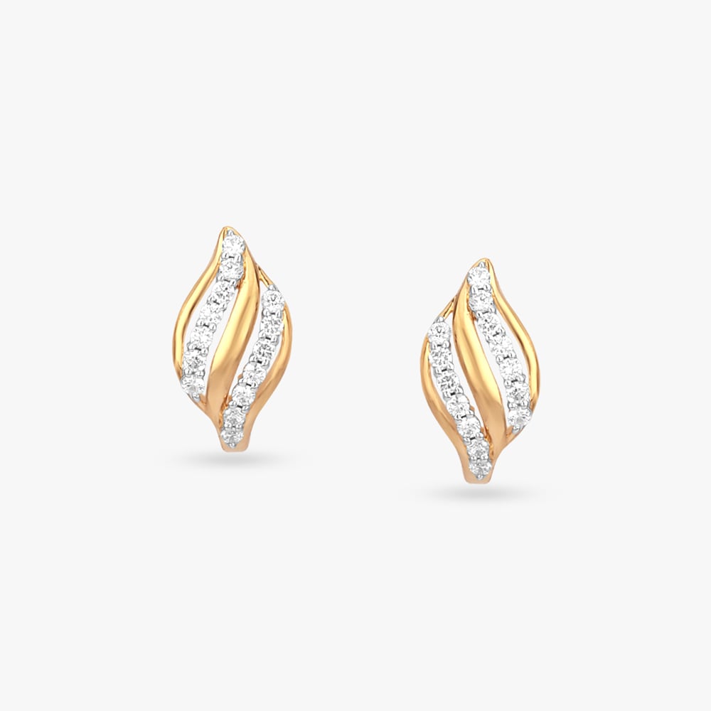 Woven Wave Diamond Hoop Earrings,,hi-res image number null