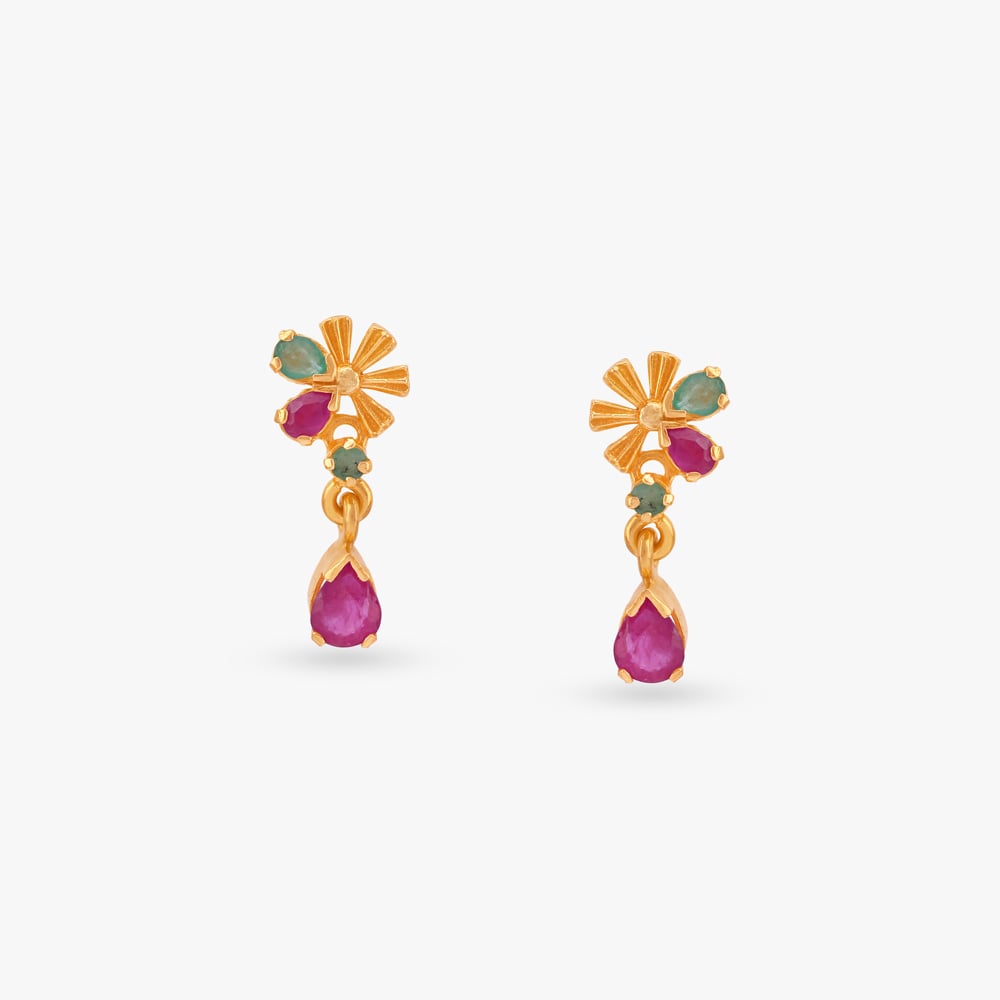 

Floral Dewdrop Drop Earrings