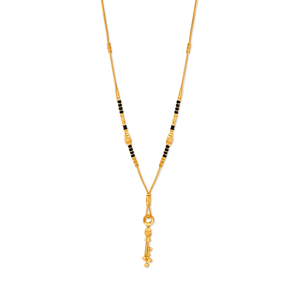 Aesthetic Yellow Gold Ring Mangalsutra,,hi-res image number null