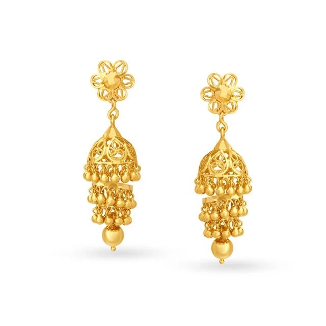 Floral Classic Jhumkas,,hi-res image number null