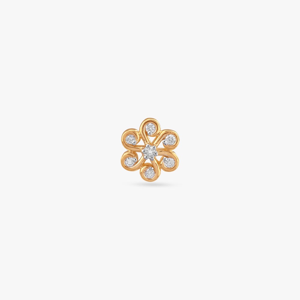Starburst Petal Diamond Nose Pin,,hi-res image number null