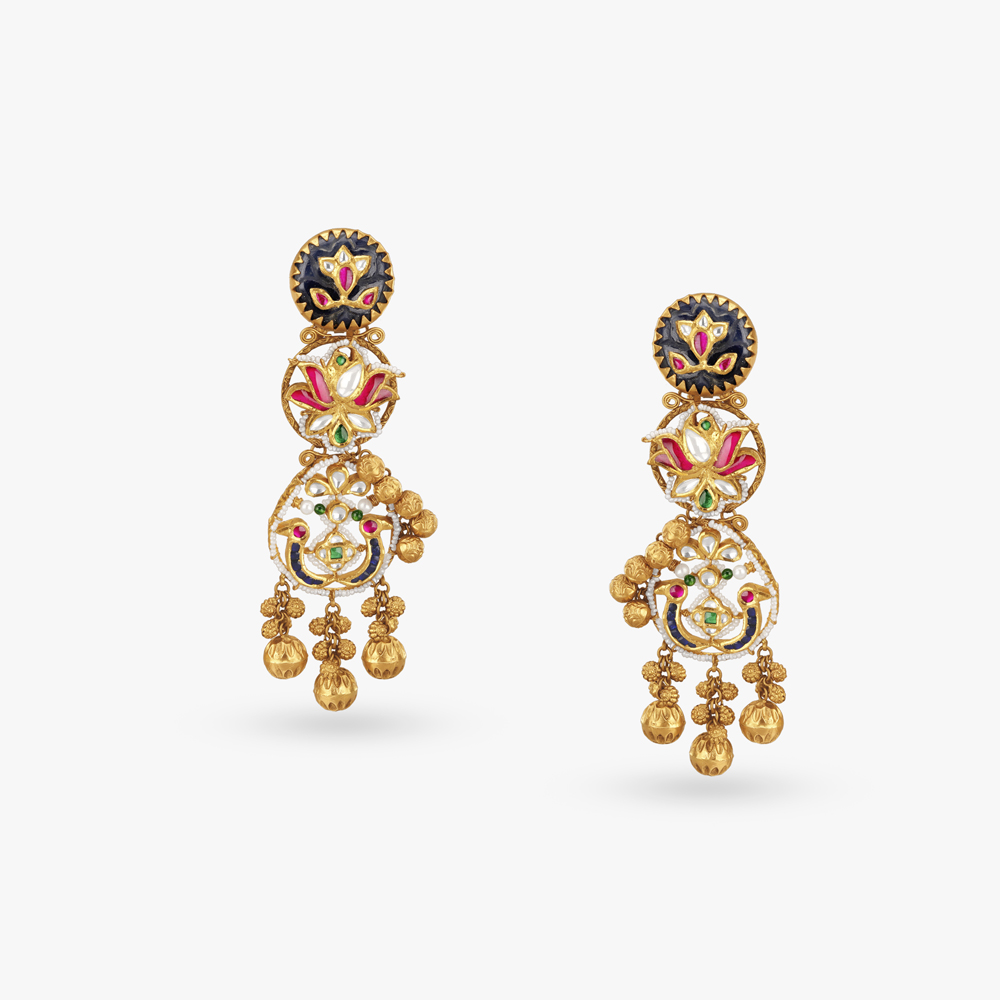 Sculpted Cascade Gold Necklace set,,hi-res image number null